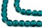The Bead Chest Teal Green White Heart Beads 9mm Round Glass 24 Inch Strand